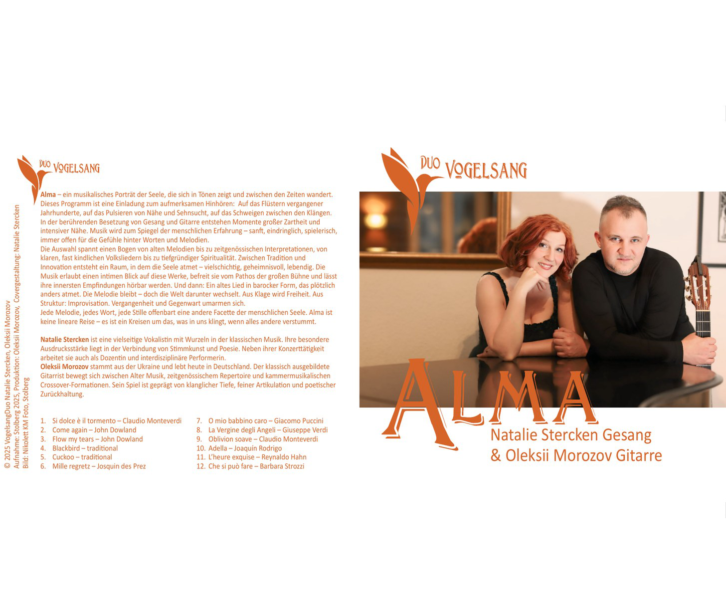 Alma – CD des VogelsangDuos mit Natalie Stercken und Oleksii Morozov